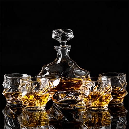 FRIENDLYSS Whiskys Üveget Szett 4 Bourbon Szemüveg Nagy Likőr Vodka Üveg Kancsó Ajándék Férfiaknak Szülinapi