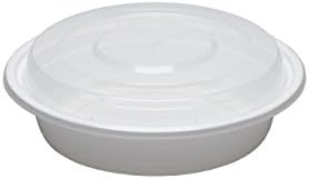 SafePro 24 oz. Fehér, Kerek Mikrózható Edénybe Átlátszó Fedél, Ebéd Bento Box, maradékkal (Az 100)