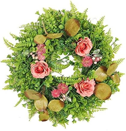 ZHYH Mesterséges Rózsa Koszorú Szimuláció Rose Növények Koszorú Karácsonyi Ajtó Fogas Esküvők Kertek Felek