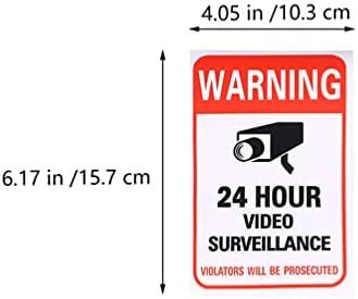 iplusmile 50Pcs 24 Órás Videó Felügyeleti Jelet tilos az Átjárás Figyelmeztető Jel Matrica CCTV Biztonsági