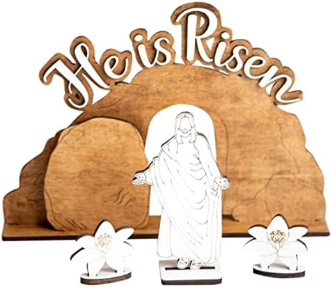 Húsvét Feltámadás Jelenetről Állítsa be, Húsvéti Asztal Dekoráció Húsvéti Feltámadás Jelenet Fa Meghatározott
