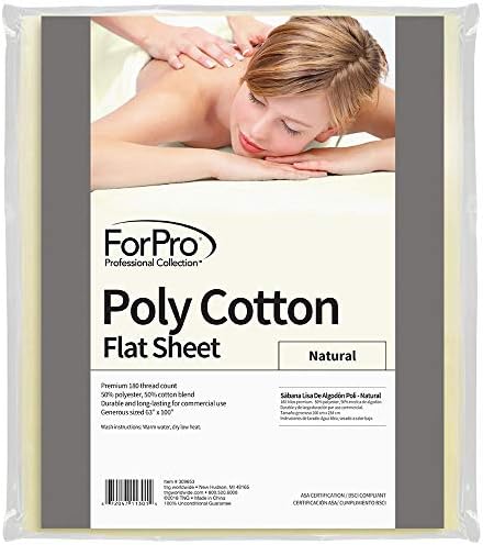 ForPro Poly-Cotton Masszázs lapos Lapos, Természetes, Szuper Puha, Tartós, Masszázs Táblázat lapos Lapos,