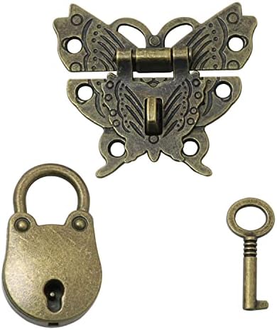 DGBRSM Pillangó Zár Hasp Meghatározott Pillangó Zár 2 Kulcs, 2, Pánt, majd Csavarral a Kis Fából készült,