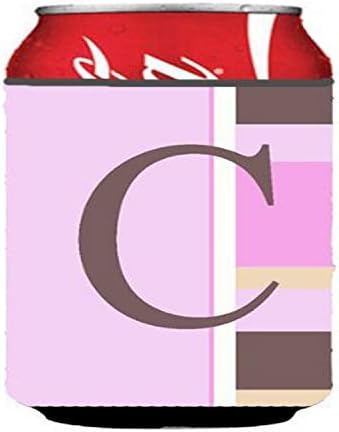 Caroline Kincsek CJ1005-CCC C Betű Kezdeti Monogram - Rózsaszín Csíkos, vagy Üveg Ölelkezős, Lehet Hűvösebb