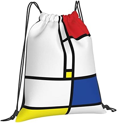 Larklitz Mondrian Minimalista Művészeti Húzózsinórral Tornaterem Táskák Hátizsákok Sport Tároló Komámasszony