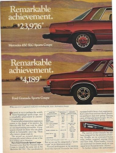 1976 Eredeti Magazin Nyomtatás Hirdetés 1 Ford Granada JUMBO SZÍNES HIRDETÉS