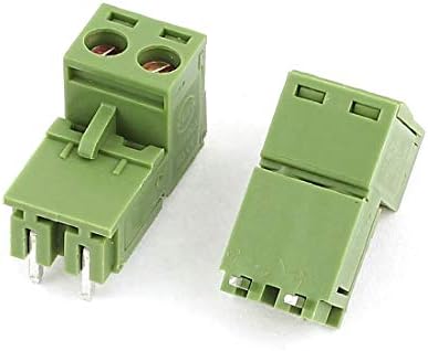 ÚJ LON0167 2 Db Zöld 5.08 mm Dugaszolható Csavaros sorkapocs, derékszögű Csatlakozóval 300V 10A(2 Stücke