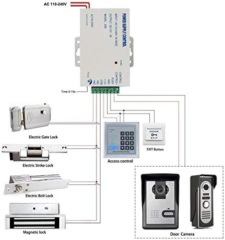 K80 12V 3A tápfeszültség Ellenőrzése a Videó Ajtó Telefon Rendszer & Video Kaputelefon Bemenet AC 110-240V