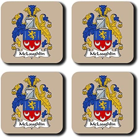McLaughlin címer/Család Címere Alátét Készlet, amelyet Carpe Diem Tervez – a U. S. A.