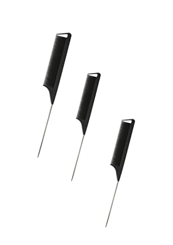 3 Patkány Farka Comb, hőálló Rozsdamentes Acél Pin-Búcsú/Vágási Patkány Farka comb (Fekete)