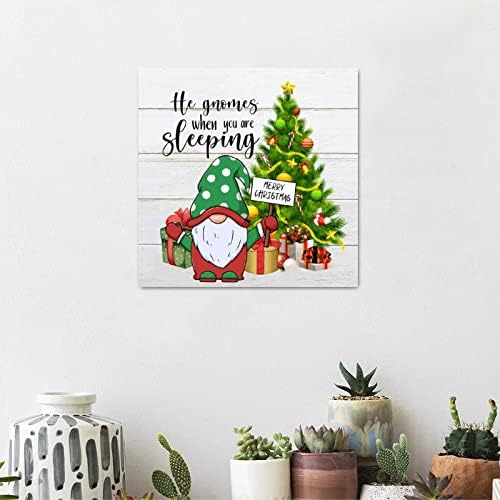 Karácsony Fa Jeleket, Hogy Törpék, Mikor Alszol, Fából készült Fal Alá Gnome karácsonyfa Keresztény Otthon
