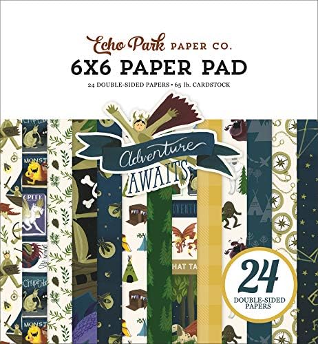Echo Park Papír Cég Kaland Vár 6x6 Pad papír, 6-x-6-os, Kék/Zöld/Barna/Piros/Arany