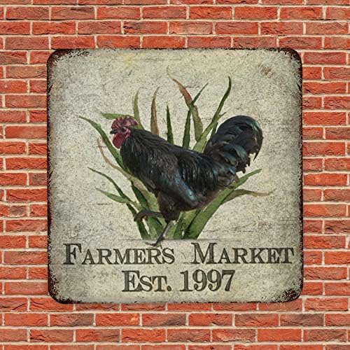 Vintage Fém Adóazonosító Jel Emléktábla Egyéni Est Évben a mezőgazdasági Termelők Piaci Parasztház Csirke,