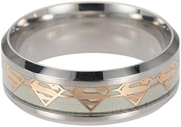 ERLUER Férfi Rozsdamentes Acél Gyűrűk Világító Fény A Sötétben Superman Zenekar Nők Ékszer Gyűrű