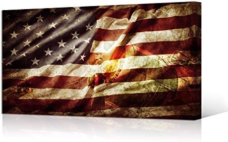VVOVV Fali Dekor Amerikai Zászló Dekoráció Hazafias Dekoráció Keretes Vászon, Művészi Nyomatok Nappali,
