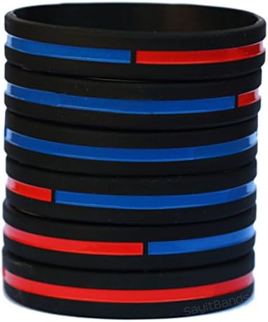 SayitBands Hat (6) a Kombinált Vékony, Kék, Vékony Piros Vonal Csuklópánt