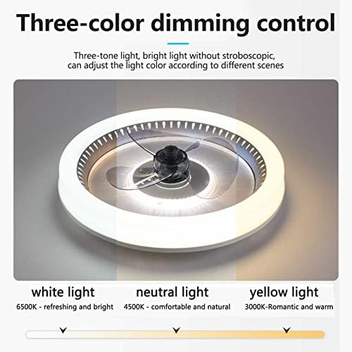 HSART Mennyezeti Lámpa Ventilátor, LED Meleg, Természetes Fehér Fény 3 Szín Szabályozható, Állítható Szél