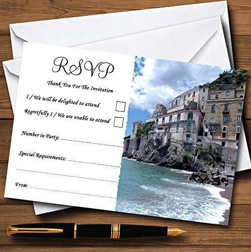 Romantikus Amalfi, Olaszország Szív Személyre szabott MEGHÍVÓ Kártya