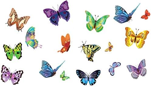 Cserélhető Kreatív falimatrica - 17 Pillangók, Színes Pillangó Fali Matricák Gyerek Szoba Mini Fali Dekoráció