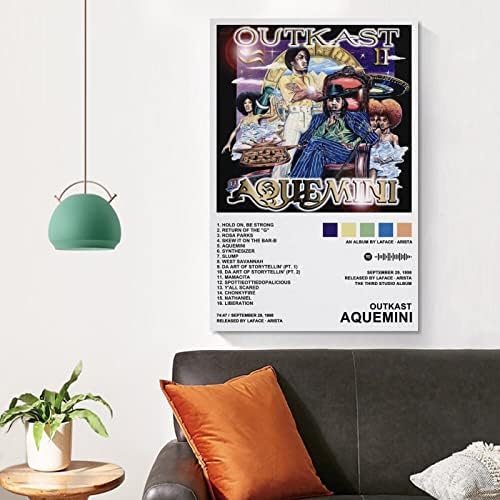 OutKast – Aquemini Vászon Plakátok Wall Art Hálószoba, Iroda Szoba Dekoráció Ajándék Unframe-style12x18inch(30x45cm)