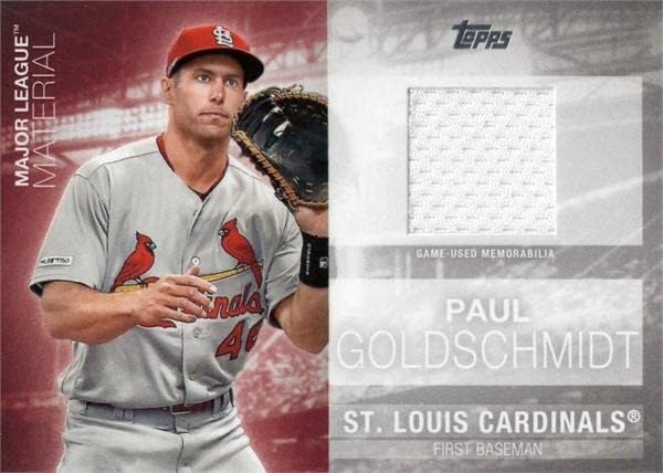 Paul Goldschmidt játékos kopott jersey-i javítás baseball kártya (St. Louis Cardinals) 2020 Topps Anyag