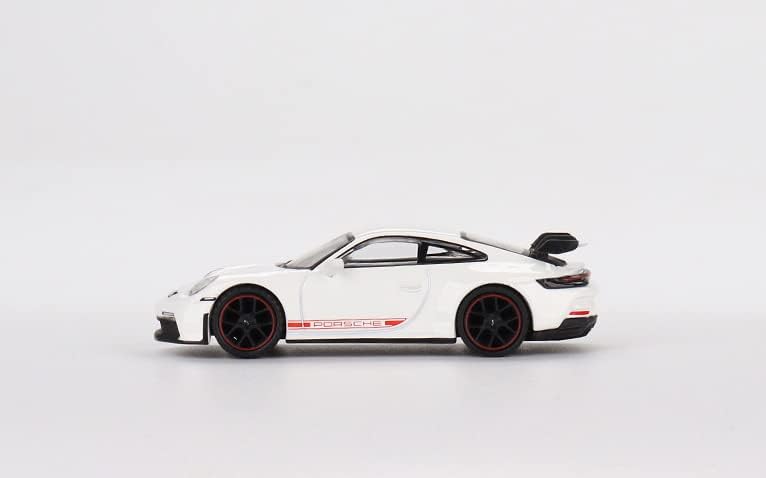 Igaz Skála Miniatúrák Modell Autó Kompatibilis Porsche 911 (992) Fehér Limitált 1/64 Fröccsöntött Modell