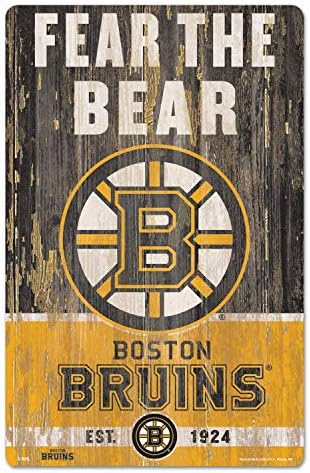 WinCraft NHL-Boston Bruins Sign11x17 Fa Szlogen Jel, Csapat Színek, Egy Méret