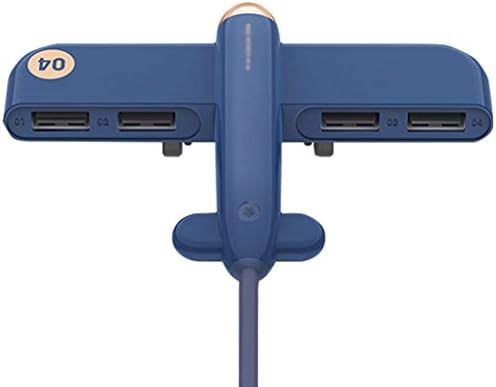 ZHYH USB Elosztó, Négy Dokkoló Hub， USB 2.0 Bővítő 4-Port Adatok Hub Multi-Function Extender (Szín : Kék)