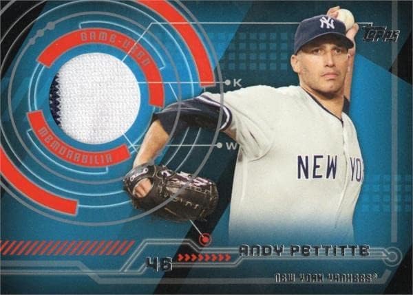 Andy Pettitte játékos kopott jersey-i javítás baseball kártya (New York Yankees) 2014 Topps Emlékek CSAPDA