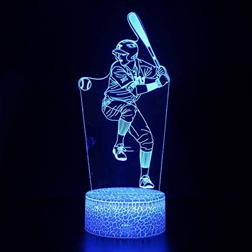 SZG Baseball Játékos asztali Lámpa Megható LED-es Éjszakai Fény Haza Szoba Szivárvány Lovat Lampen Dekoráció