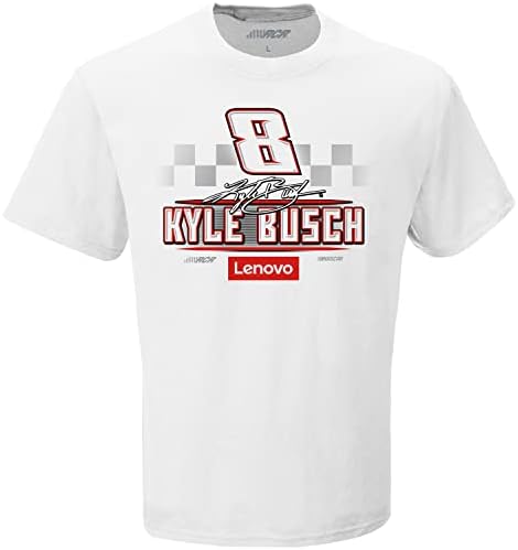 Kockás Zászló Sport Kyle Busch 20238 Nascar Racing Team 2 Kétoldalas Fehér Póló