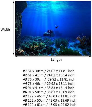 TOPINCN Ragasztó Seaworld Poszter PVC Akvárium, akvárium Háttér Freskó Dekoratív Víz alatti Poszter PVC