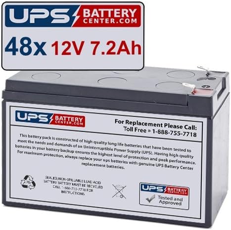 UPSBatteryCenter (48) 12V 7.2 Ah F2 Kompatibilis Akkumulátor Csere Állítsa be a Toshiba 1600EP 14KVA
