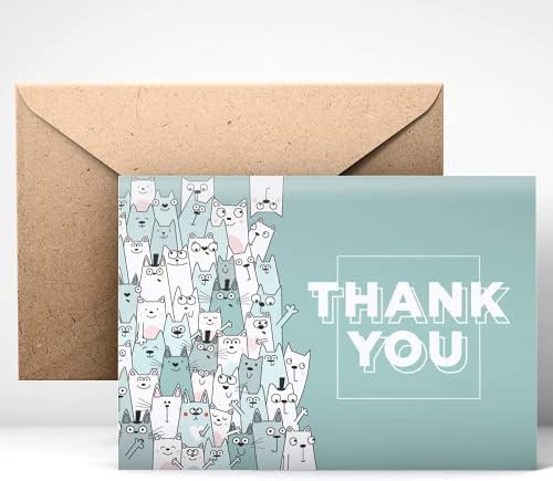 MDMprint (96pcs) Köszönöm Kártya Készlet, Tartalmazza Üres Kártyák & Borítékokat Matricák, 4x6, állat