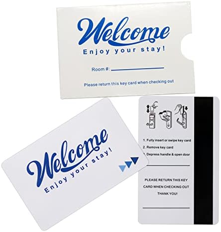 Gialer 250pack Hotel & Motel kulcs kártya kártyát a borítékok ujja üdv élvezze az üdülés mágnescsíkos