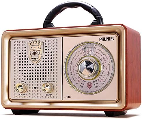 PRUNUS Retro Hordozható Rádió AM FM Rádió Tranzisztor elemes Vintage Rádió Bluetooth Hangszóró,az AC Teljesítmény,3-Way,